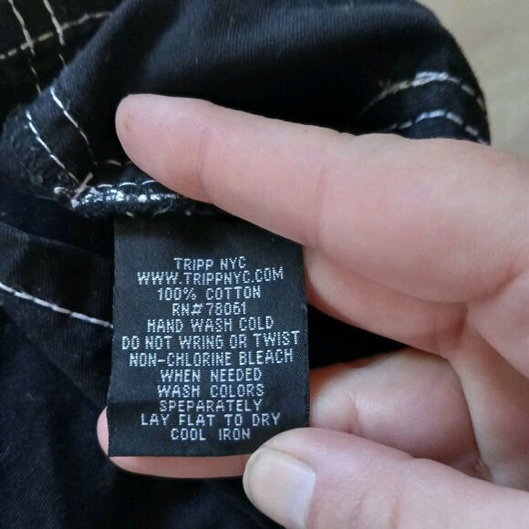 Tripp NYC Daang Goodman Size S Black Spike Studded Overalls Shortalls Goth Emo - Picture 7 of 11